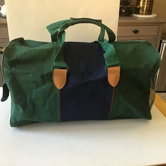 Alexander Julian Colours Men’s Canvas Duffle Bag Hunter Green & Dk Blue Unisex - Picture 4 of 15